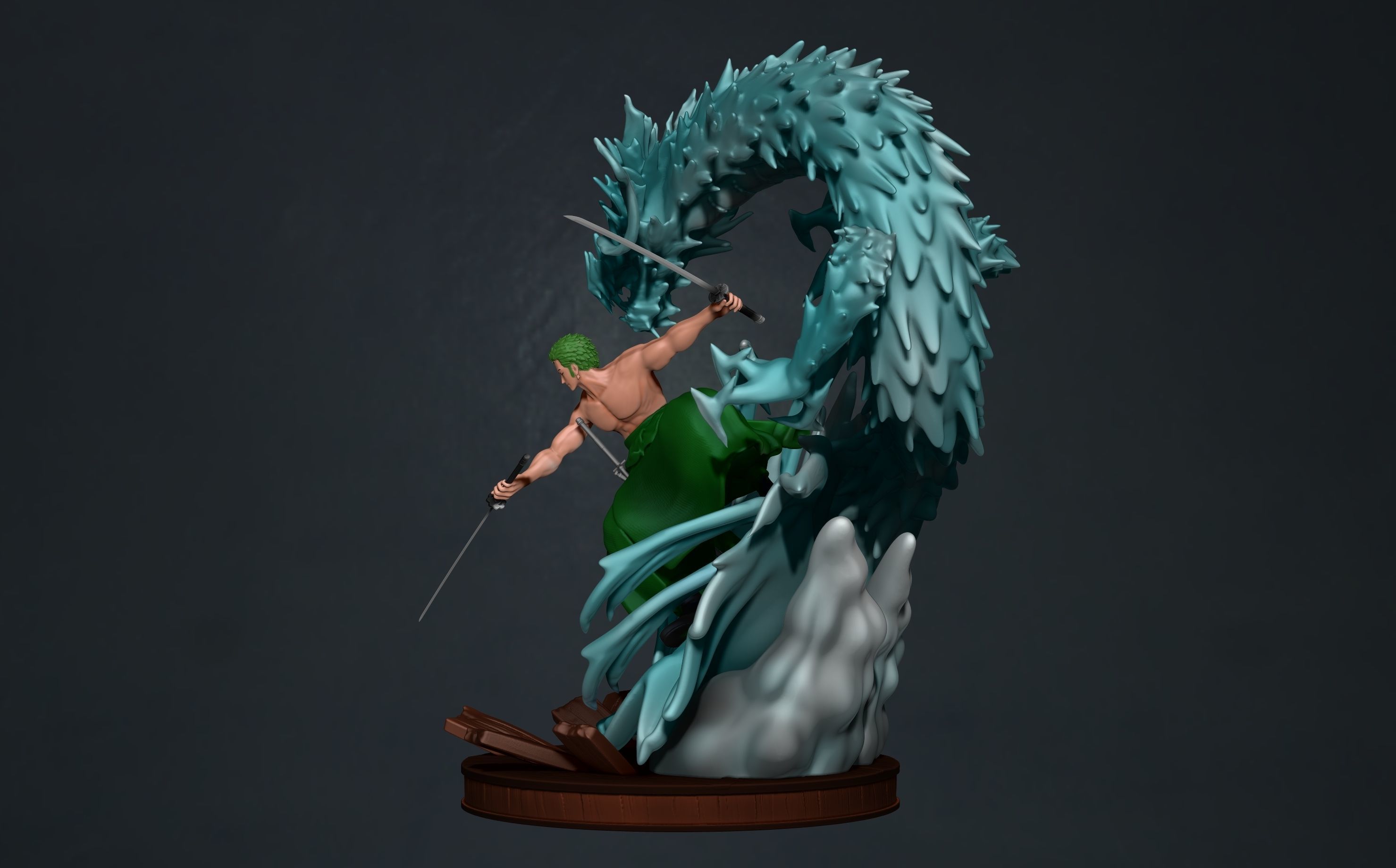 one piece - roronoa zoro - 3d print statue 3D print model_5