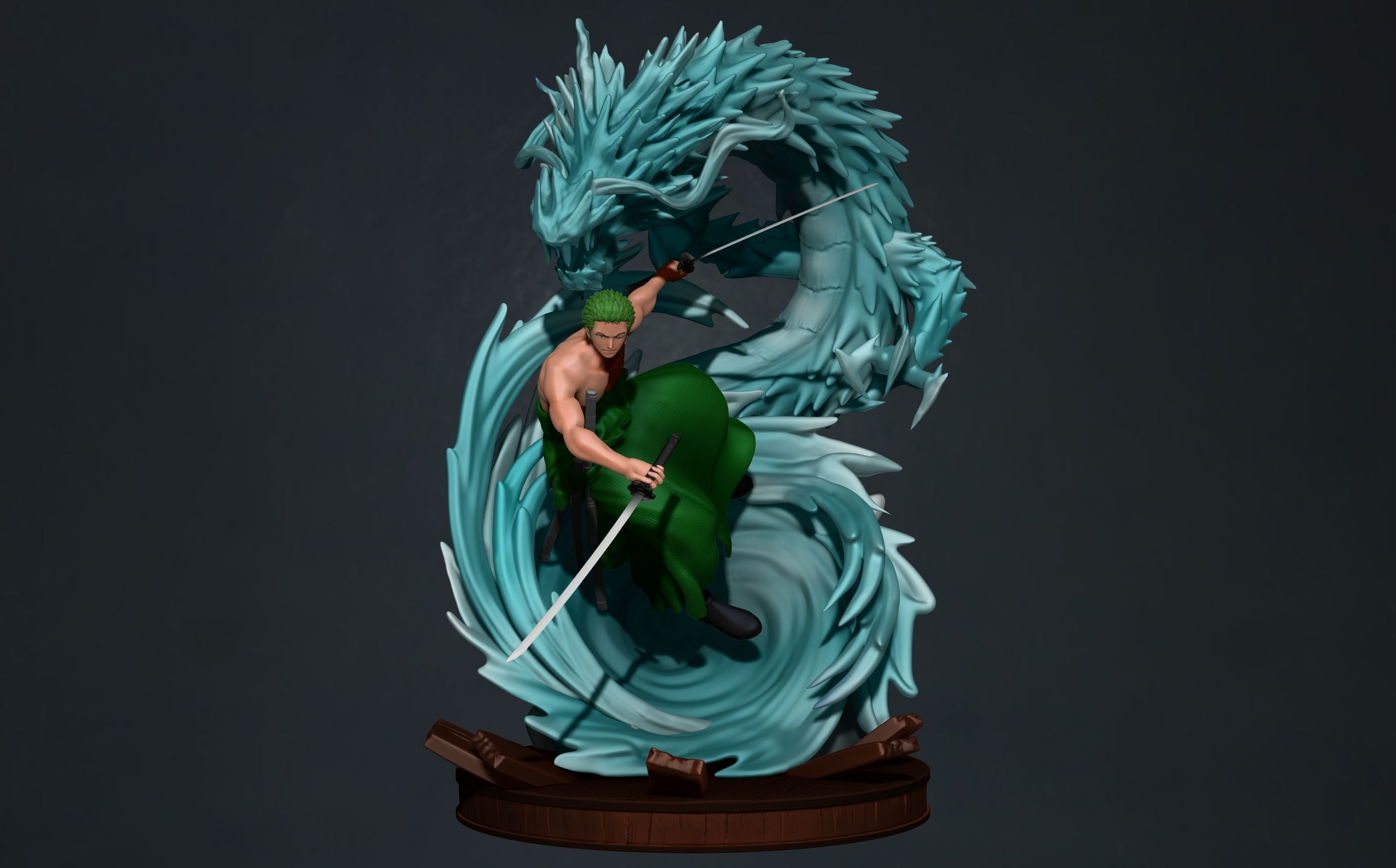 one piece - roronoa zoro - 3d print statue 3D print model_2
