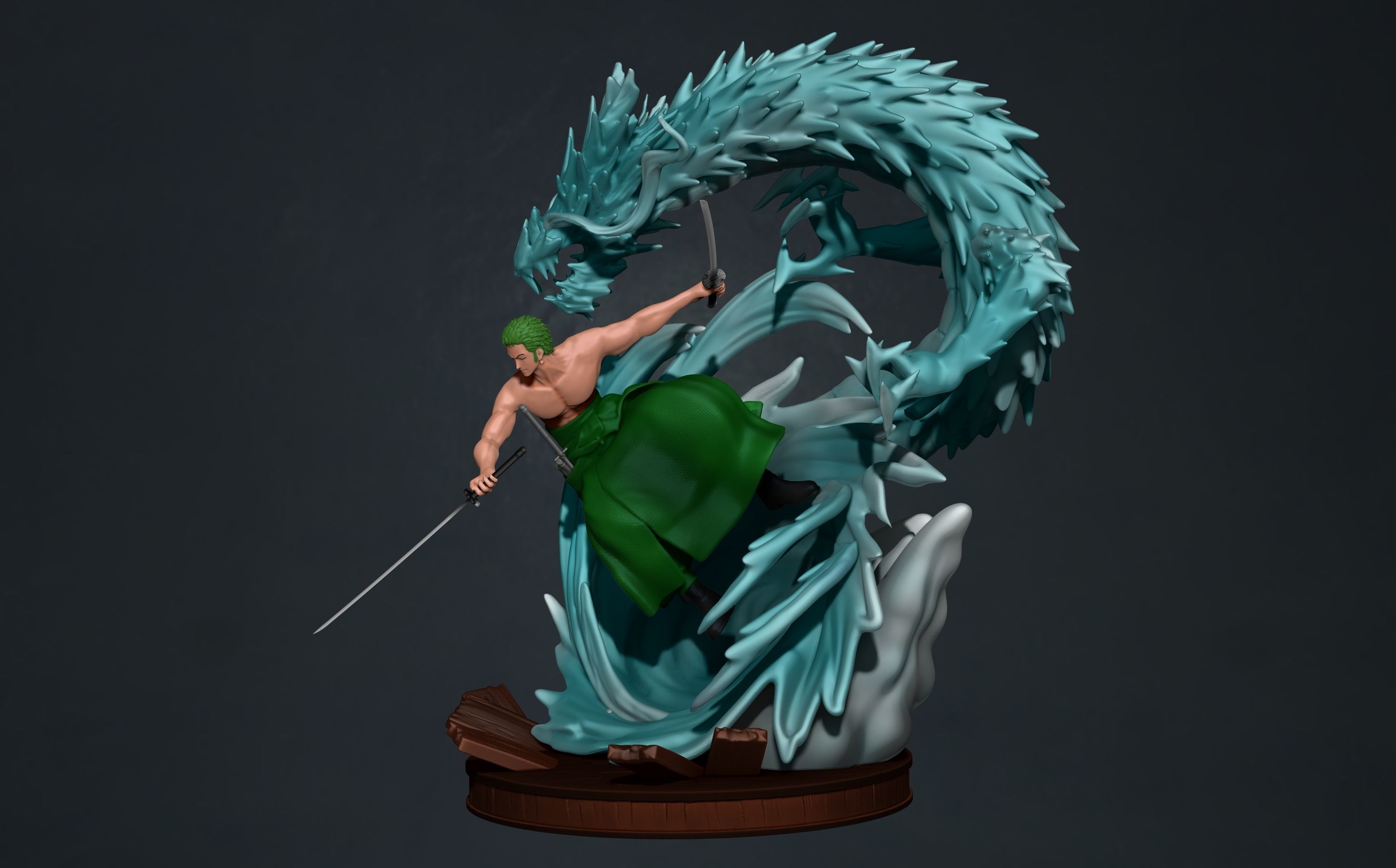 one piece - roronoa zoro - 3d print statue 3D print model_4