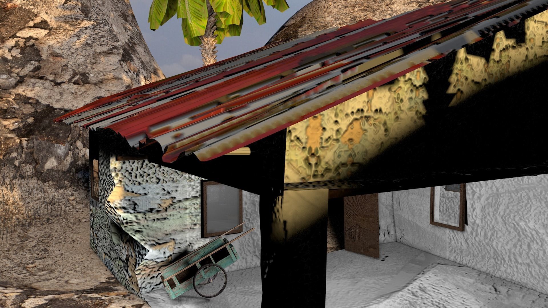 The hovel house in desert Free low-poly 3D model_1