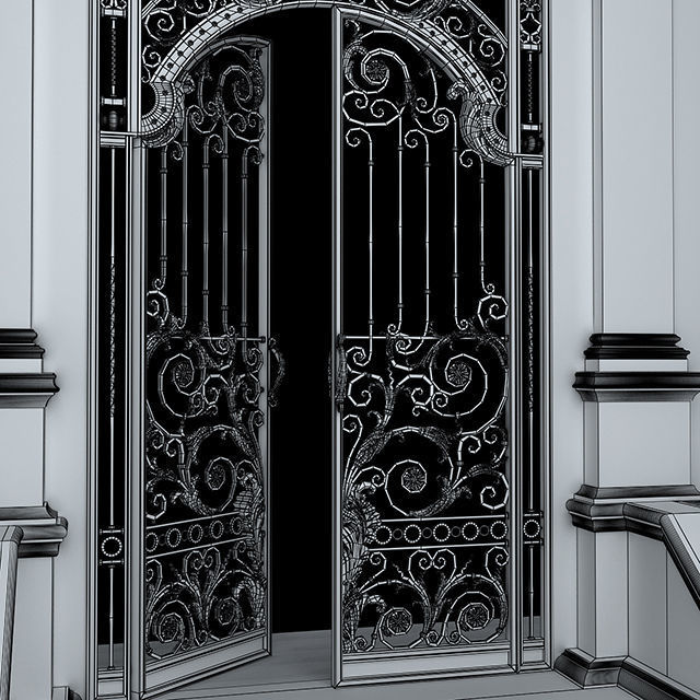 Entry door gate  3D model_2