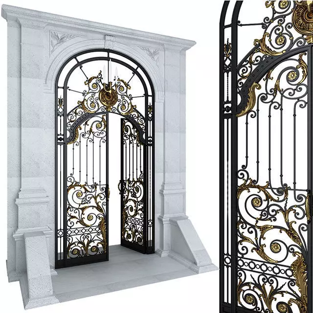 Entry door gate  3D model_0