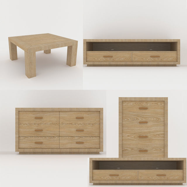 Wardrobes bedside tables closets and nightstands 48 pieces 3D model_12