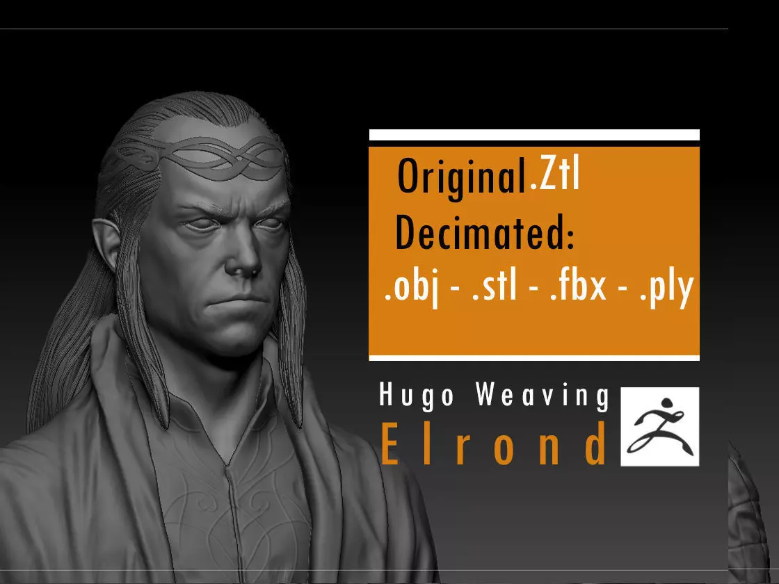 Hugo Weaving - Elrond - The Lord if the Rings 3D print model