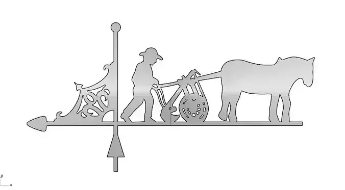Weathervane horse farm for cnc