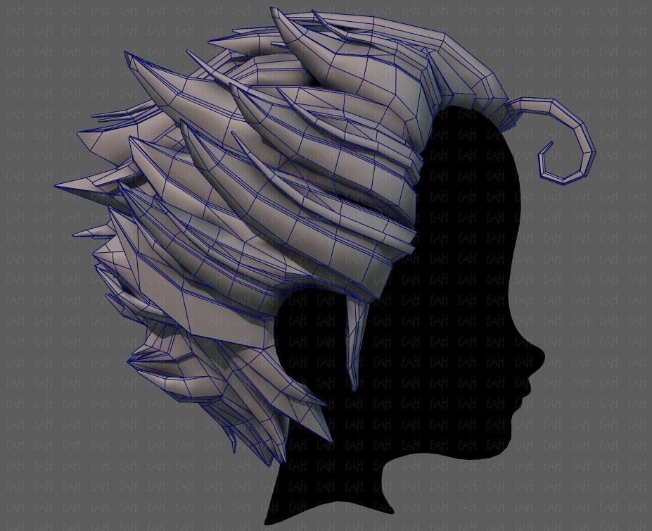 3D Hair style for boy V62 Low-poly 3D model_27