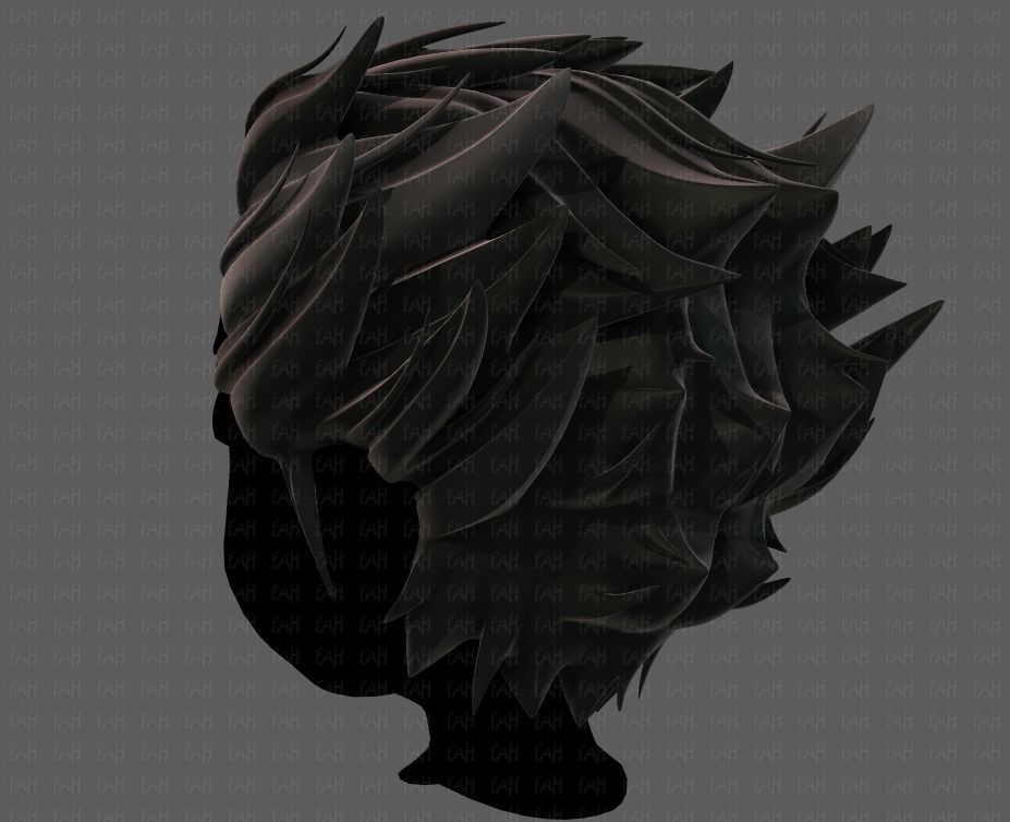 3D Hair style for boy V62 Low-poly 3D model_6
