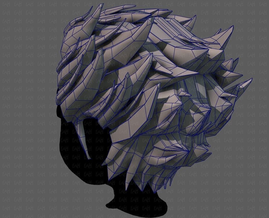 3D Hair style for boy V62 Low-poly 3D model_30