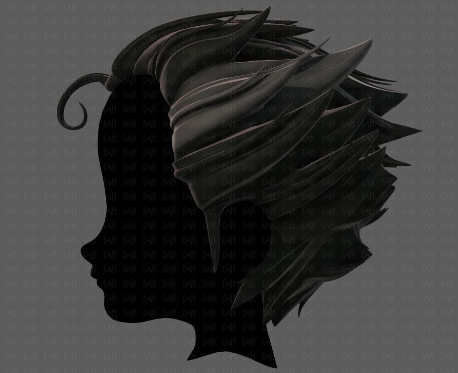 3D Hair style for boy V62 Low-poly 3D model_7