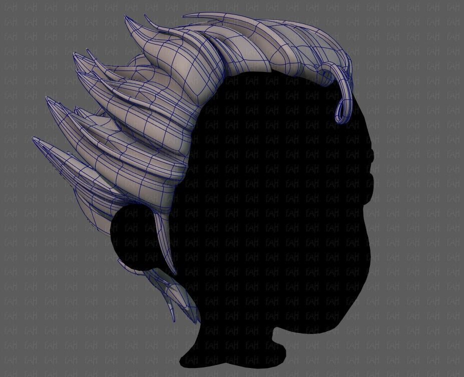 3D Hair style for boy V62 Low-poly 3D model_10