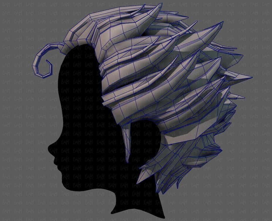 3D Hair style for boy V62 Low-poly 3D model_31