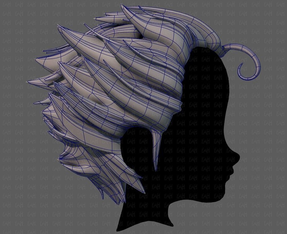 3D Hair style for boy V62 Low-poly 3D model_11