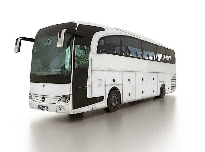 Low poly Mercedes-Benz Travego bus  Low-poly 3D model