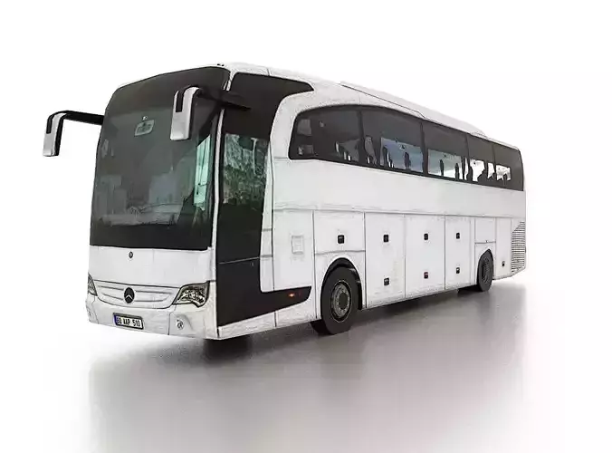 Low poly Mercedes-Benz Travego bus  Low-poly 3D model