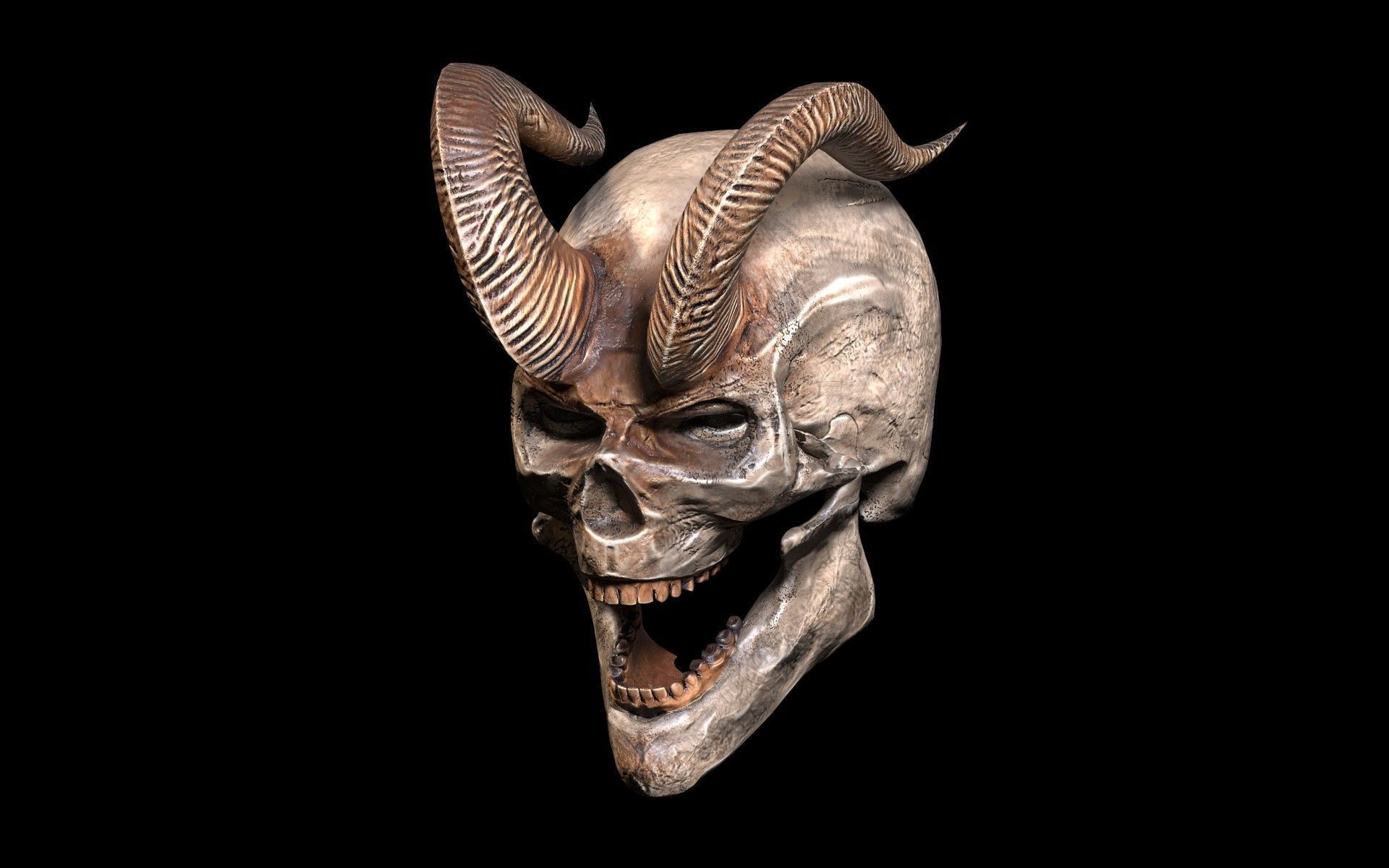 Demon King Skull Low-poly 3D model_2