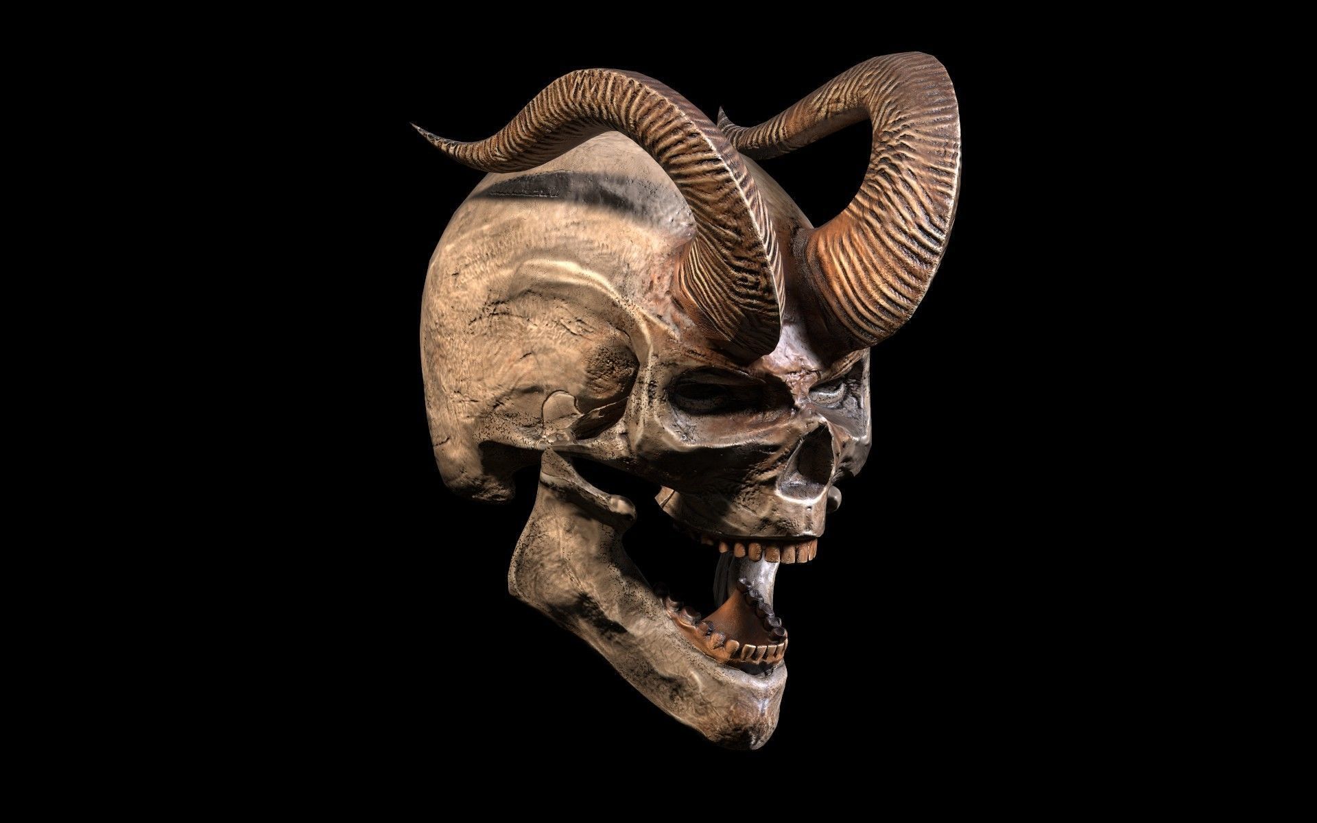 Demon King Skull Low-poly 3D model_1