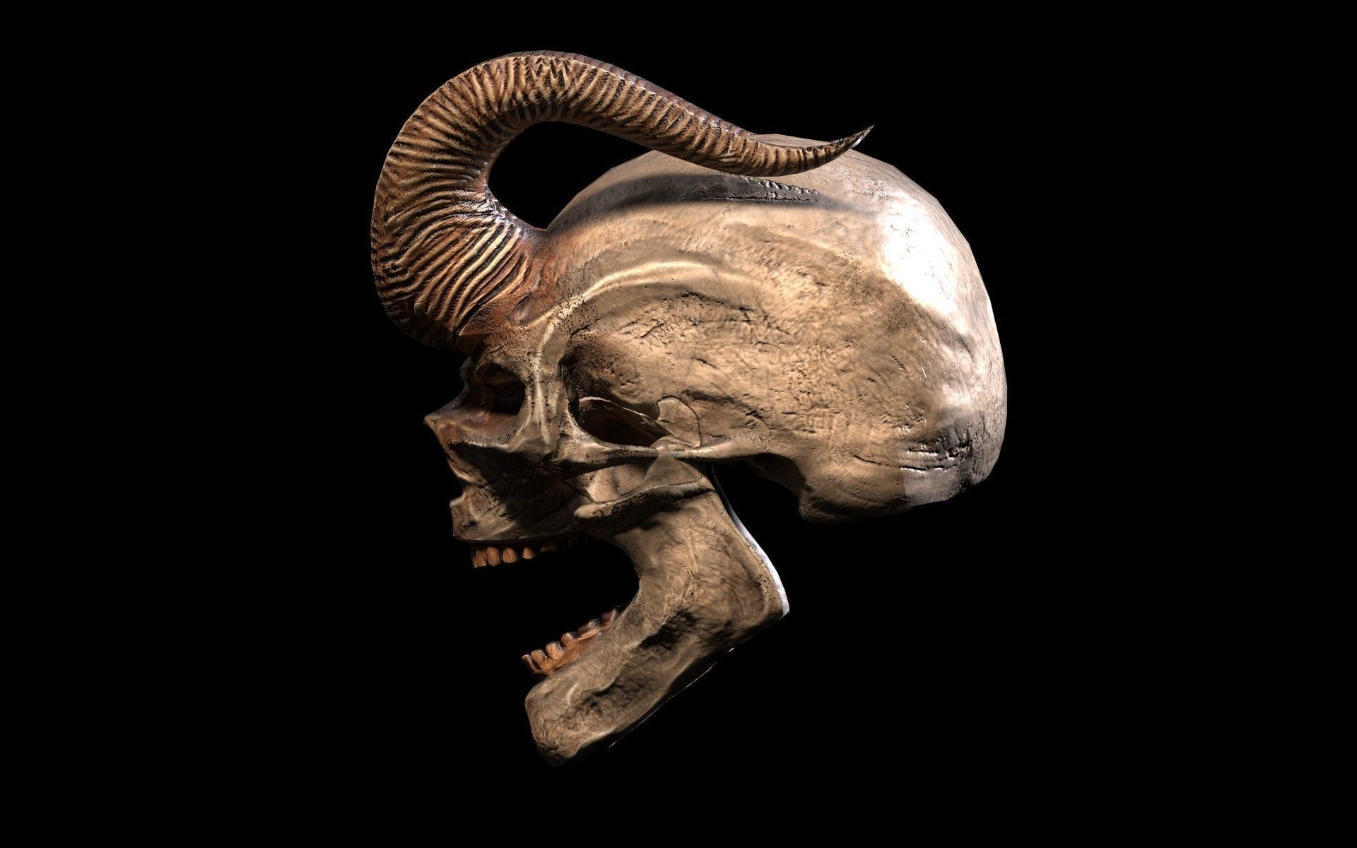 Demon King Skull Low-poly 3D model_3