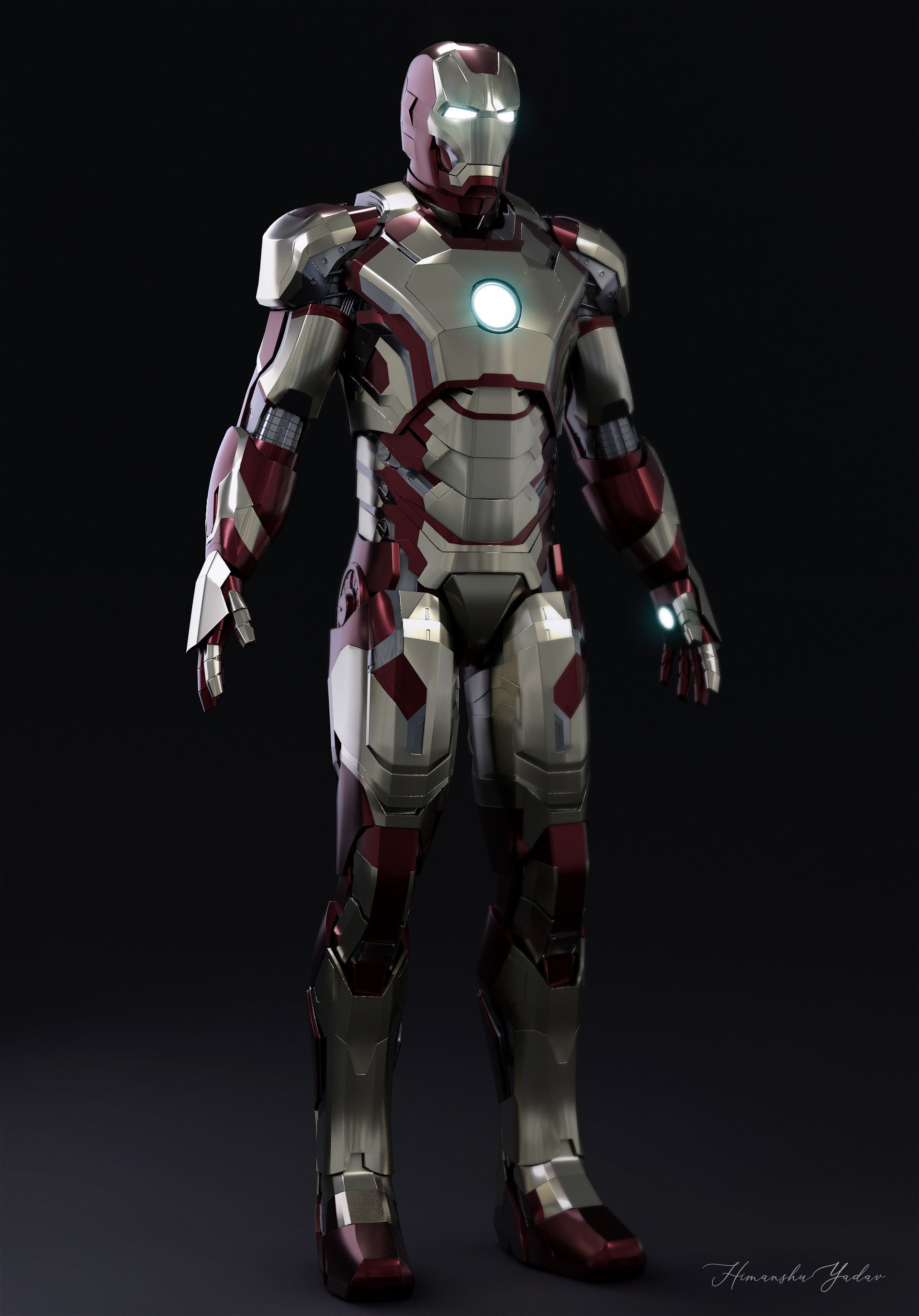 Iron man Mark 42 3d model Low-poly 3D model_1