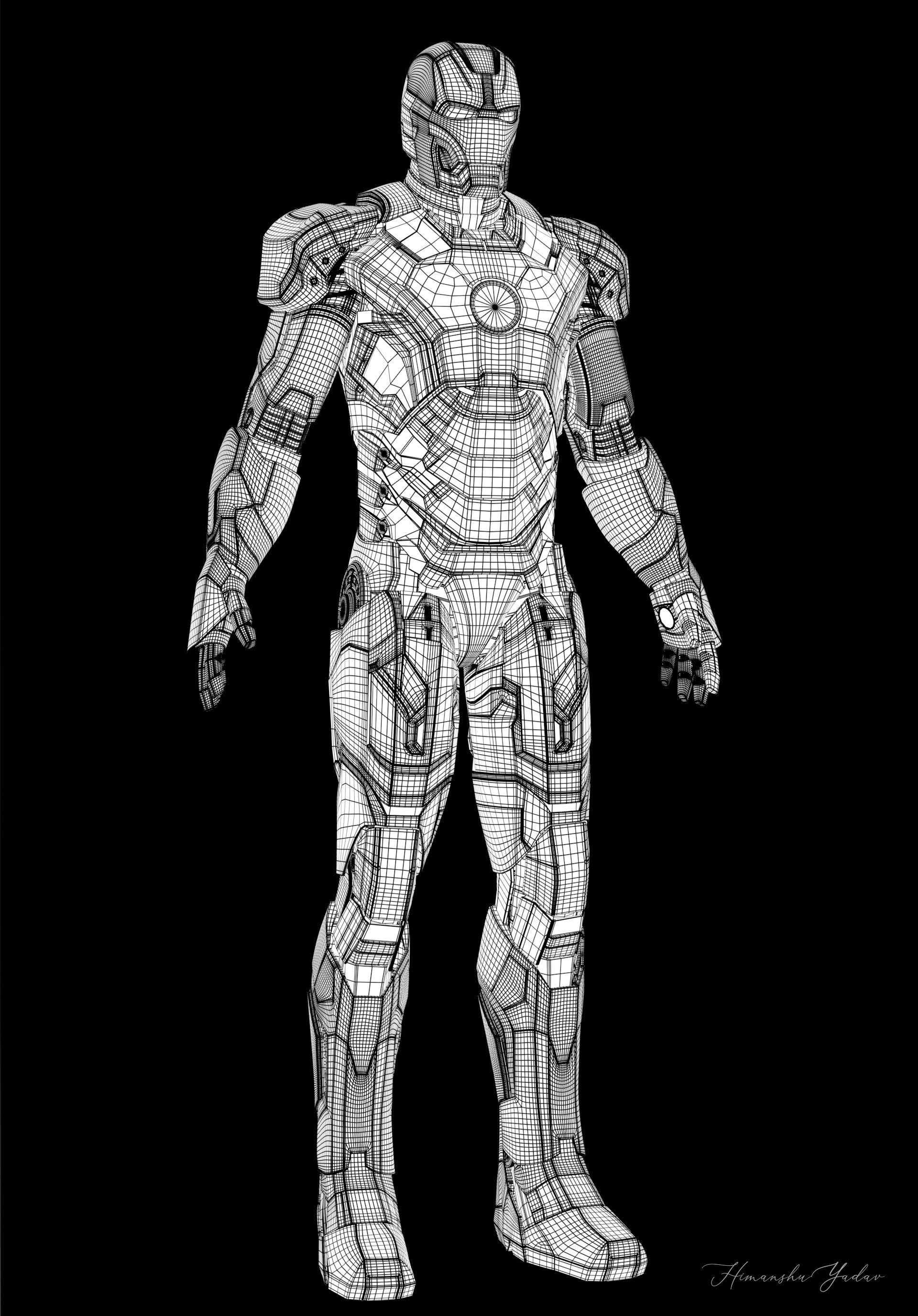 Iron man Mark 42 3d model Low-poly 3D model_2