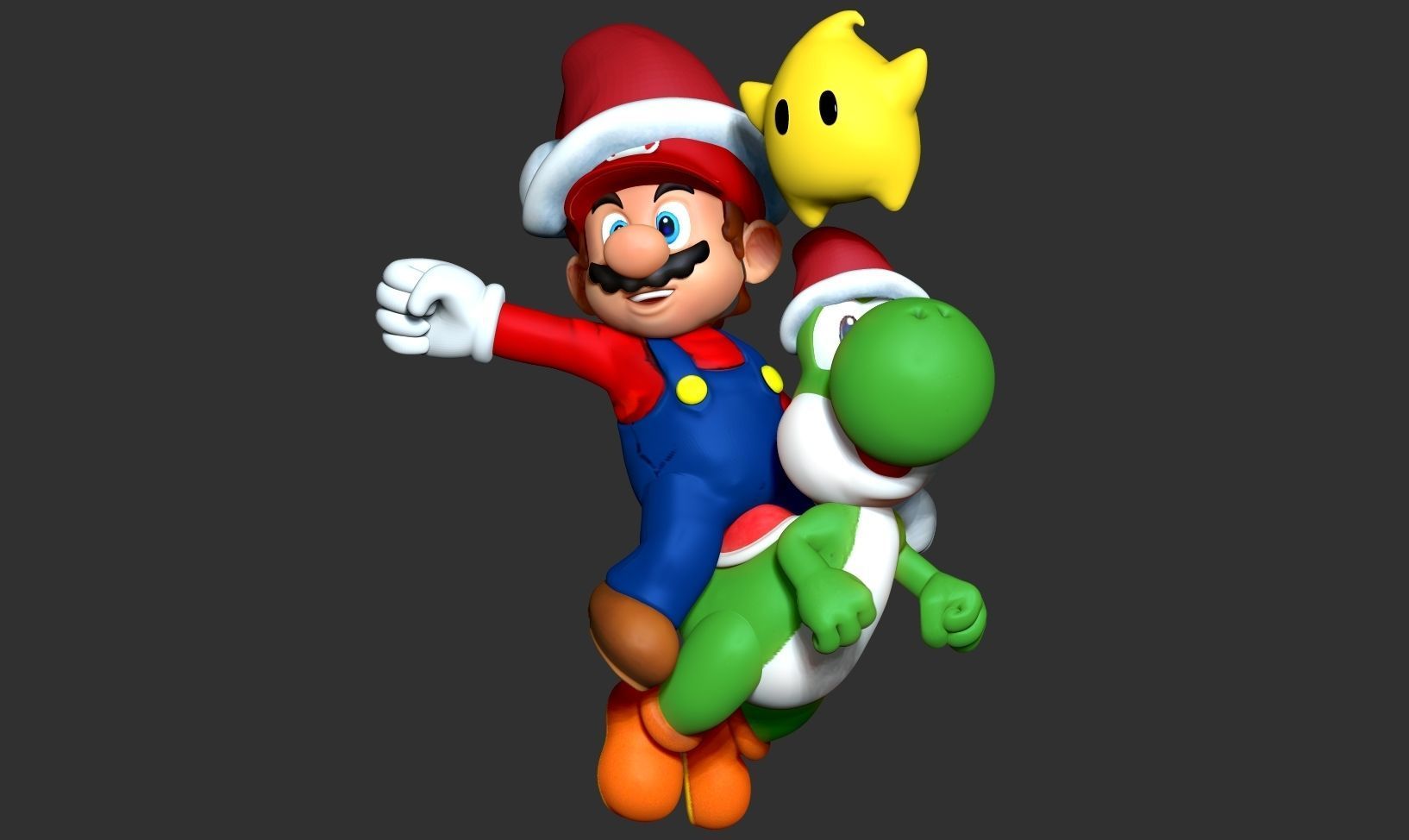 Mario - Yoshi - Lumas - Fanart 3D print model_6