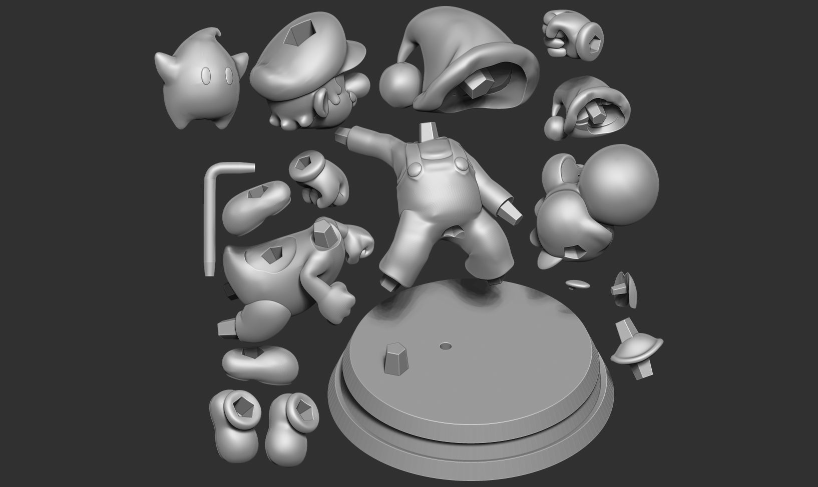 Mario - Yoshi - Lumas - Fanart 3D print model_2