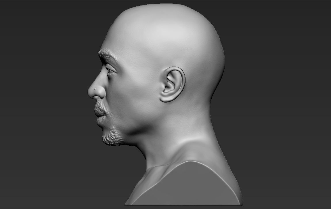 Tupac Shakur bust 3D printing ready stl obj formats 3D print model_3