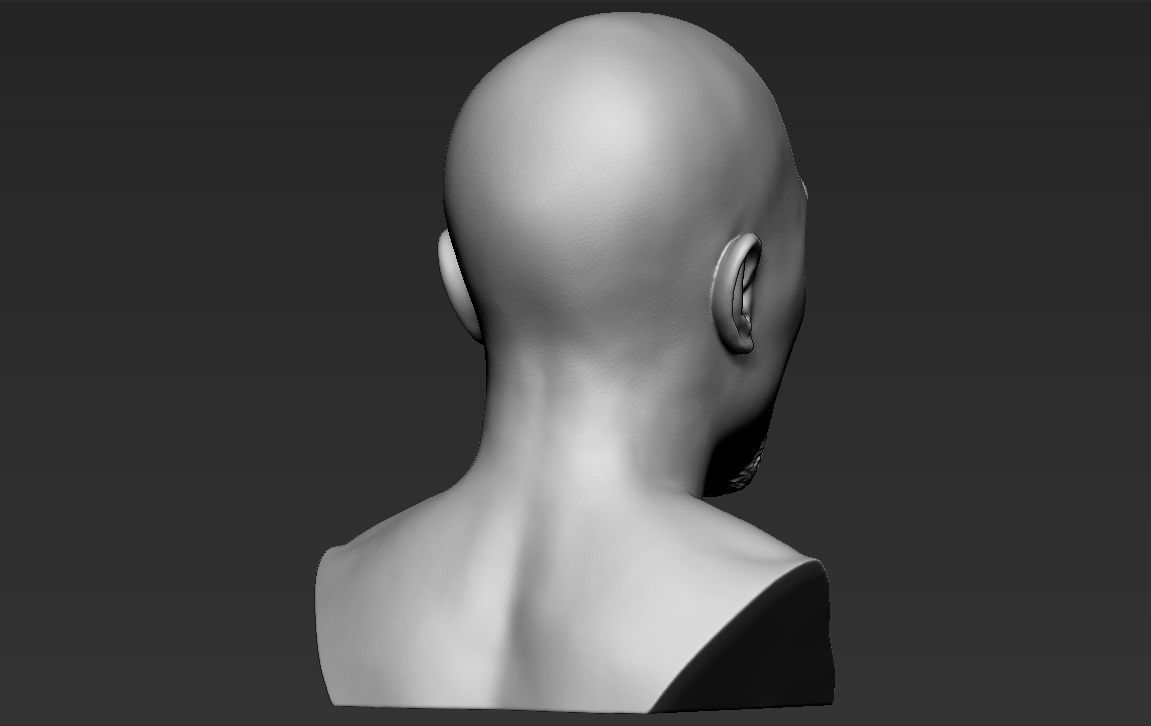 Tupac Shakur bust 3D printing ready stl obj formats 3D print model_6