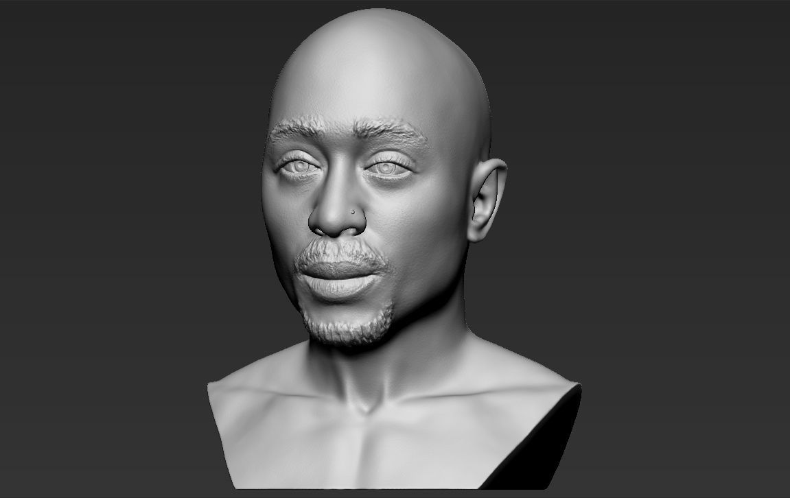 Tupac Shakur bust 3D printing ready stl obj formats 3D print model_1
