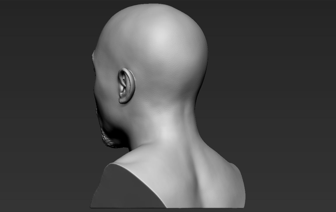 Tupac Shakur bust 3D printing ready stl obj formats 3D print model_4