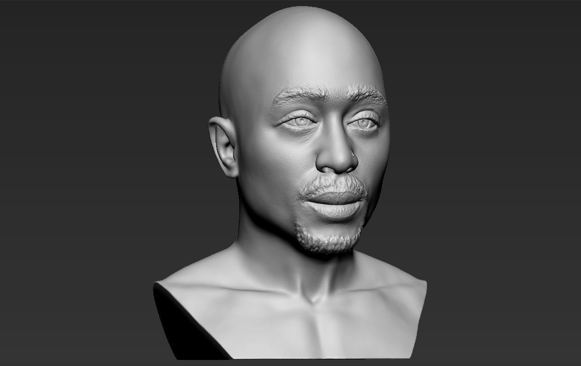 Tupac Shakur bust 3D printing ready stl obj formats 3D print model_9