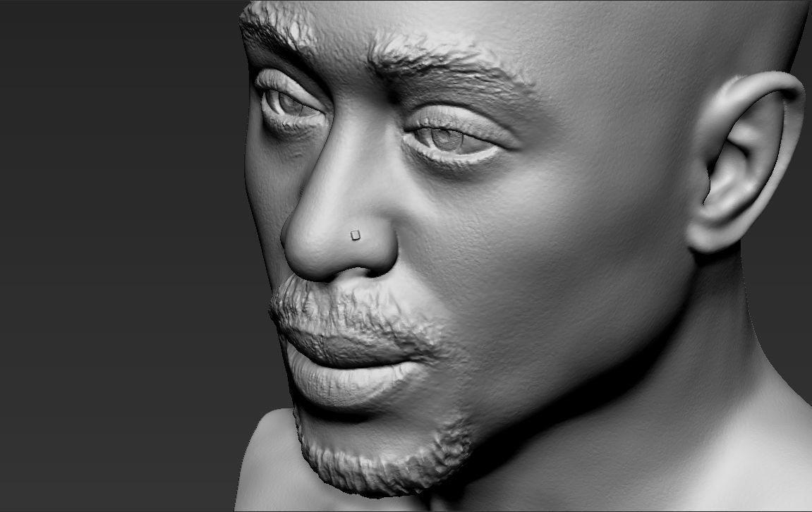 Tupac Shakur bust 3D printing ready stl obj formats 3D print model_19
