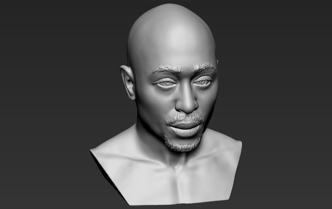 Tupac Shakur bust 3D printing ready stl obj formats 3D print model_11