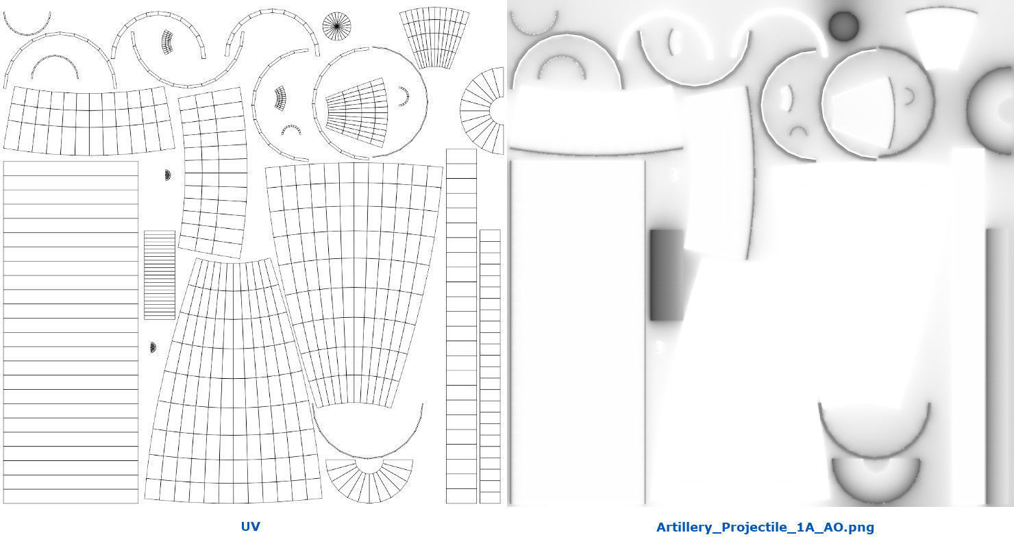 Artillery Projectile 1A Low-poly 3D model_7