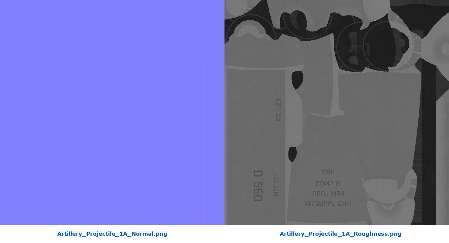 Artillery Projectile 1A Low-poly 3D model_9