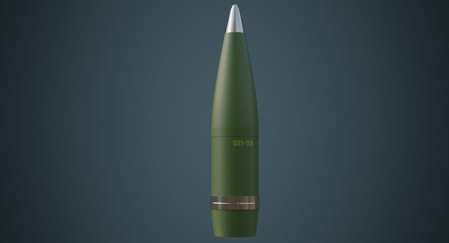 Artillery Projectile 1A Low-poly 3D model_3