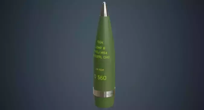 Artillery Projectile 1A Low-poly 3D model