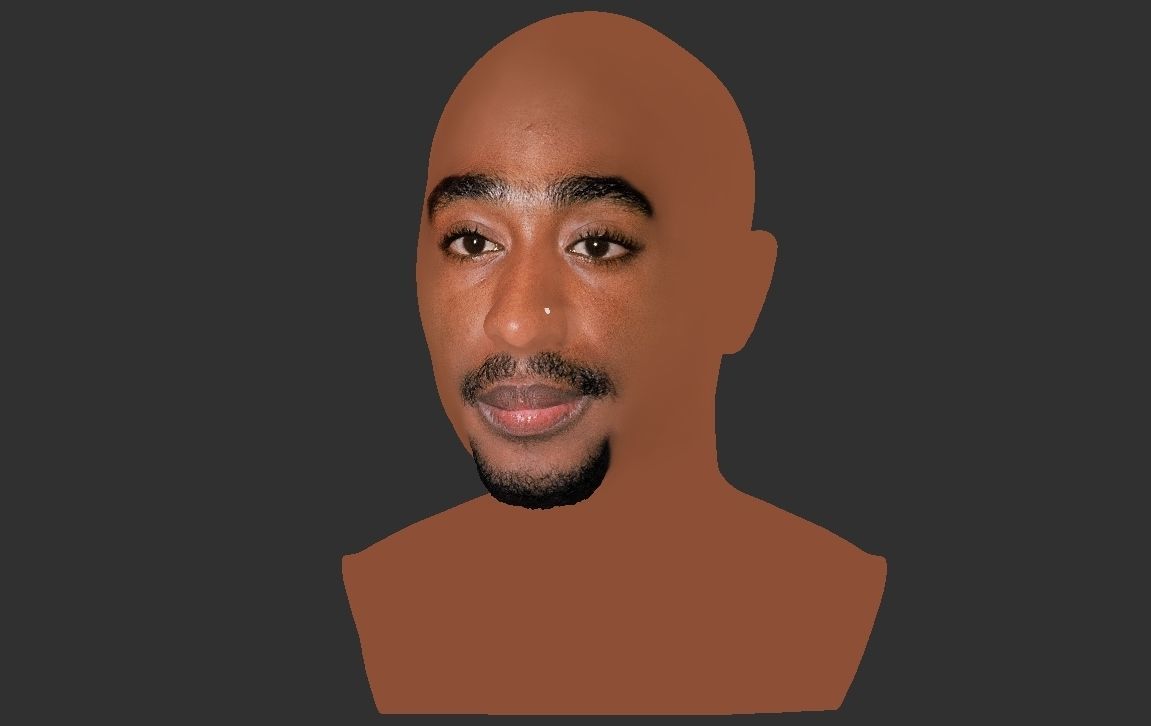 Tupac Shakur bust ready for full color 3D printing 3D print model_20