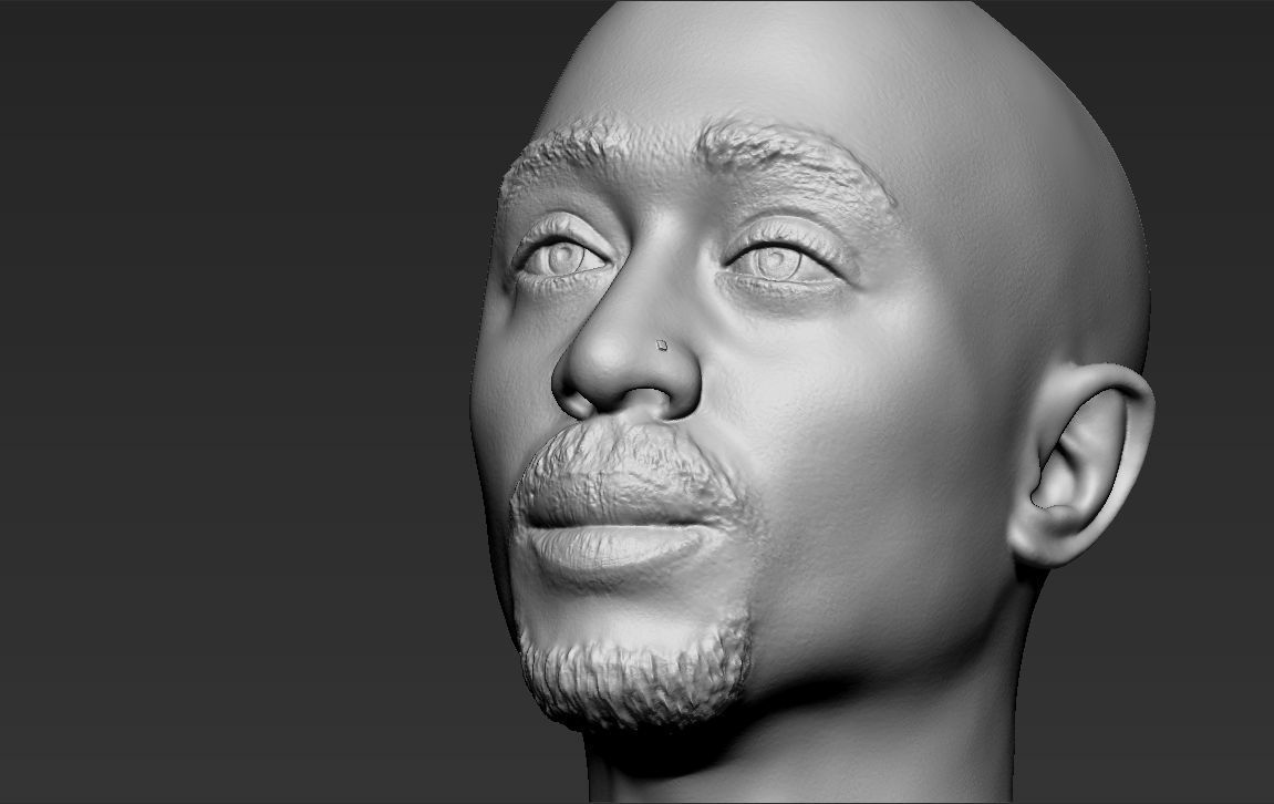 Tupac Shakur bust ready for full color 3D printing 3D print model_40