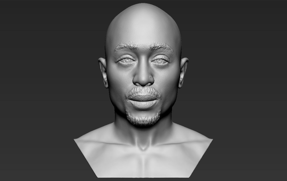Tupac Shakur bust ready for full color 3D printing 3D print model_23