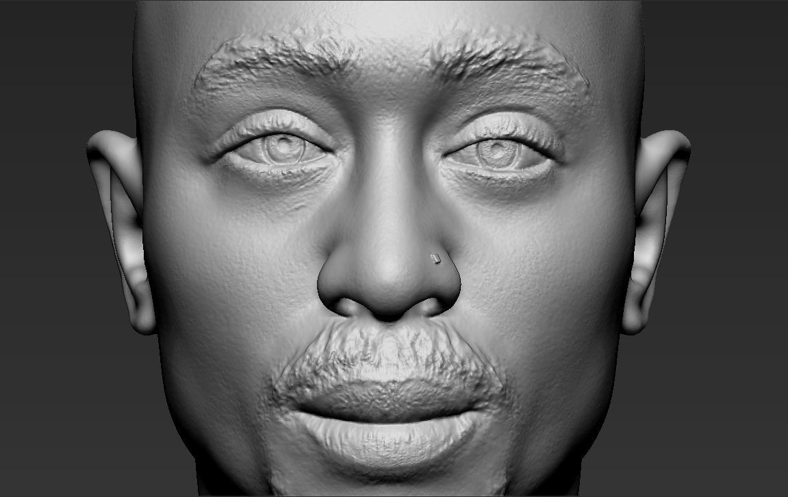 Tupac Shakur bust ready for full color 3D printing 3D print model_38