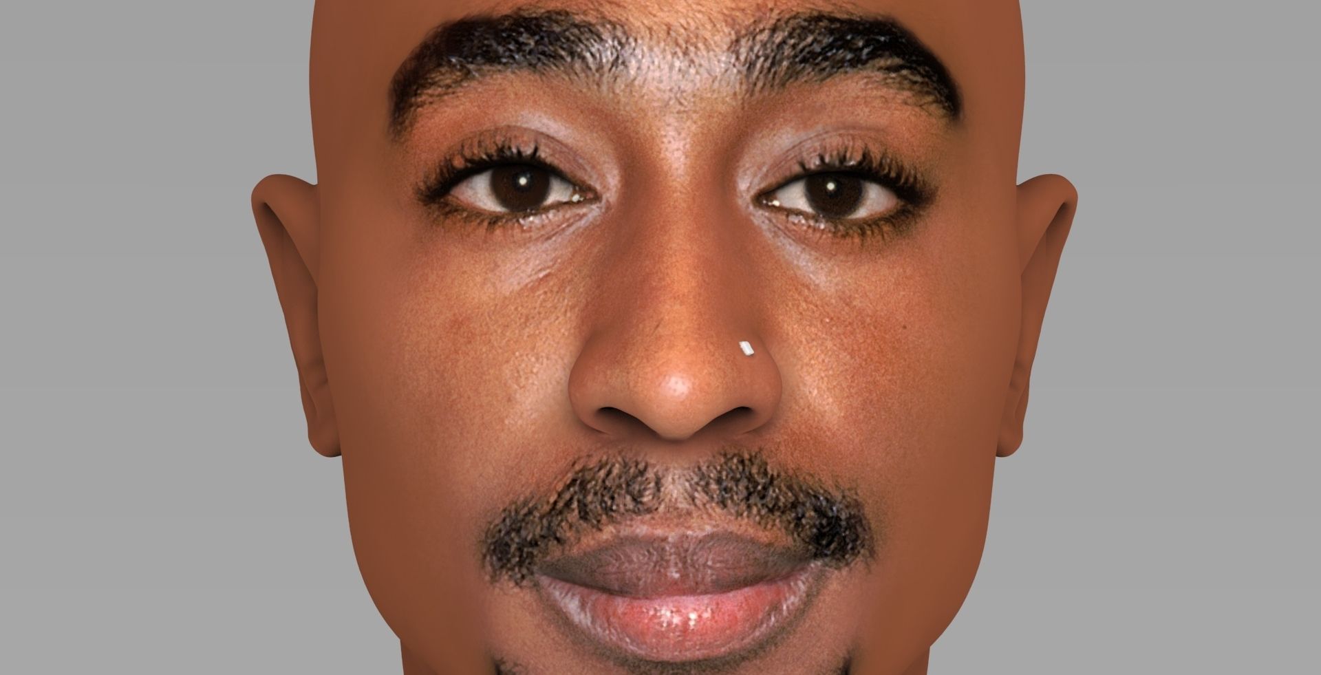 Tupac Shakur bust ready for full color 3D printing 3D print model_12