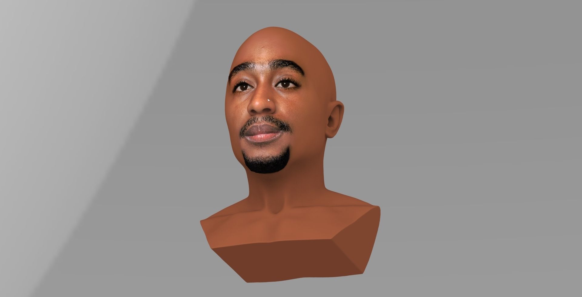 Tupac Shakur bust ready for full color 3D printing 3D print model_15