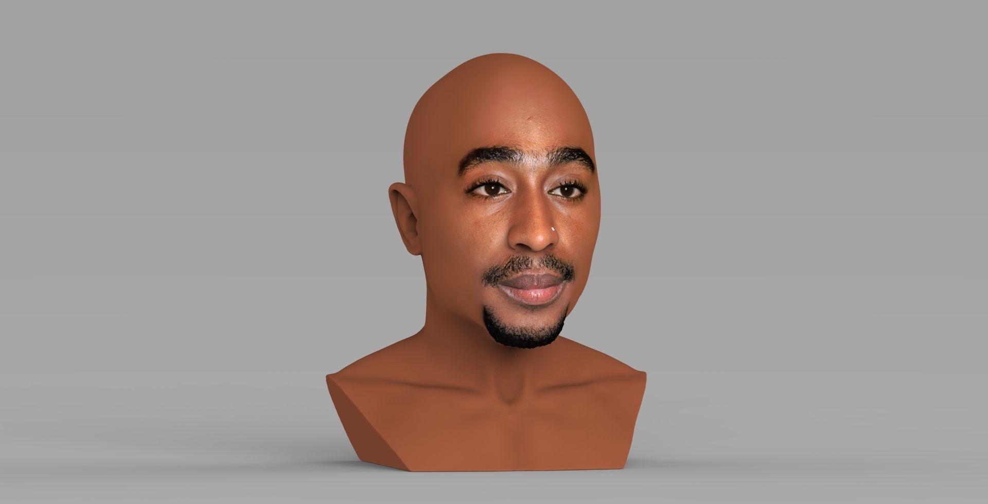 Tupac Shakur bust ready for full color 3D printing 3D print model_9