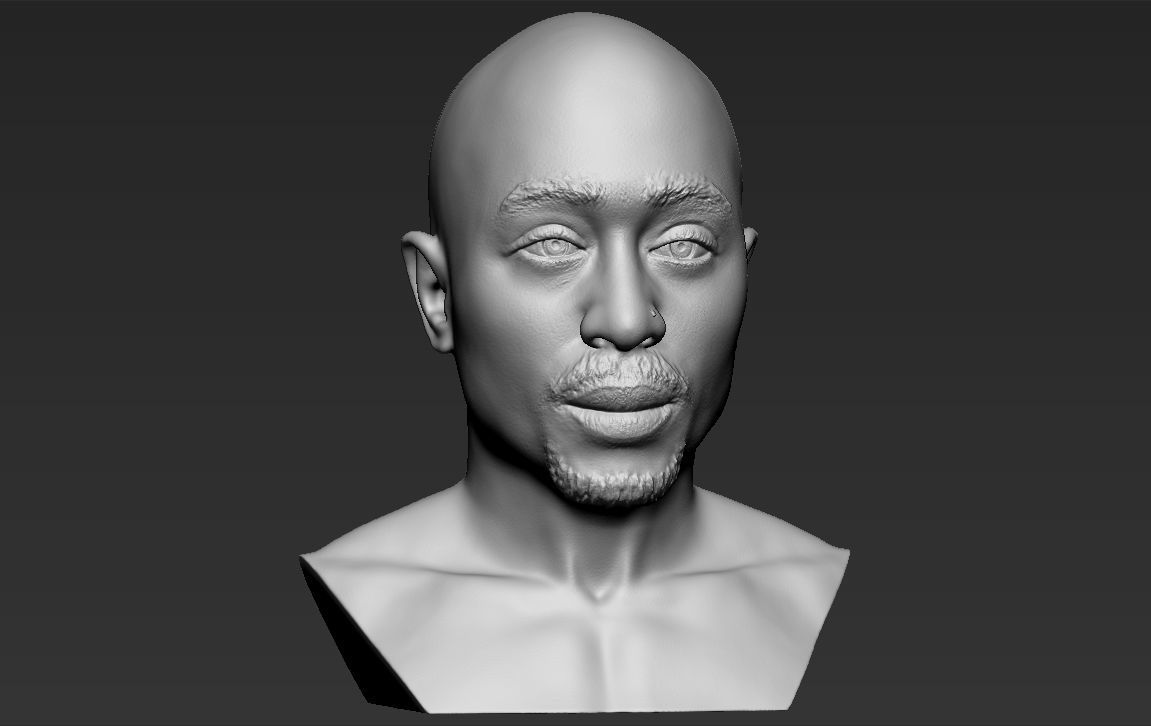 Tupac Shakur bust ready for full color 3D printing 3D print model_33