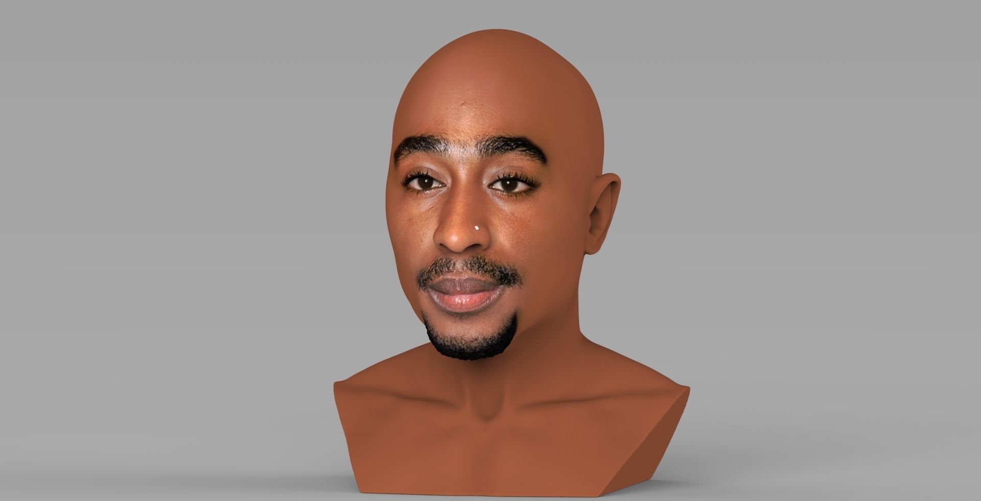 Tupac Shakur bust ready for full color 3D printing 3D print model_1