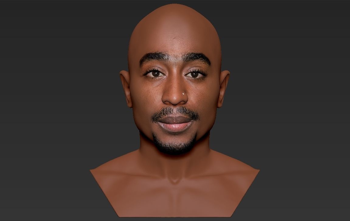 Tupac Shakur bust ready for full color 3D printing 3D print model_16
