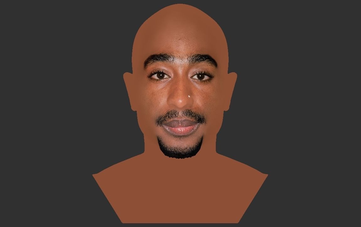 Tupac Shakur bust ready for full color 3D printing 3D print model_19