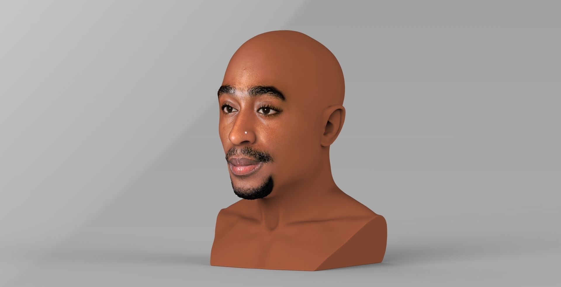 Tupac Shakur bust ready for full color 3D printing 3D print model_2