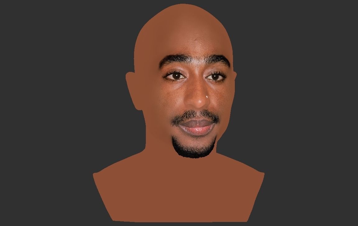 Tupac Shakur bust ready for full color 3D printing 3D print model_21