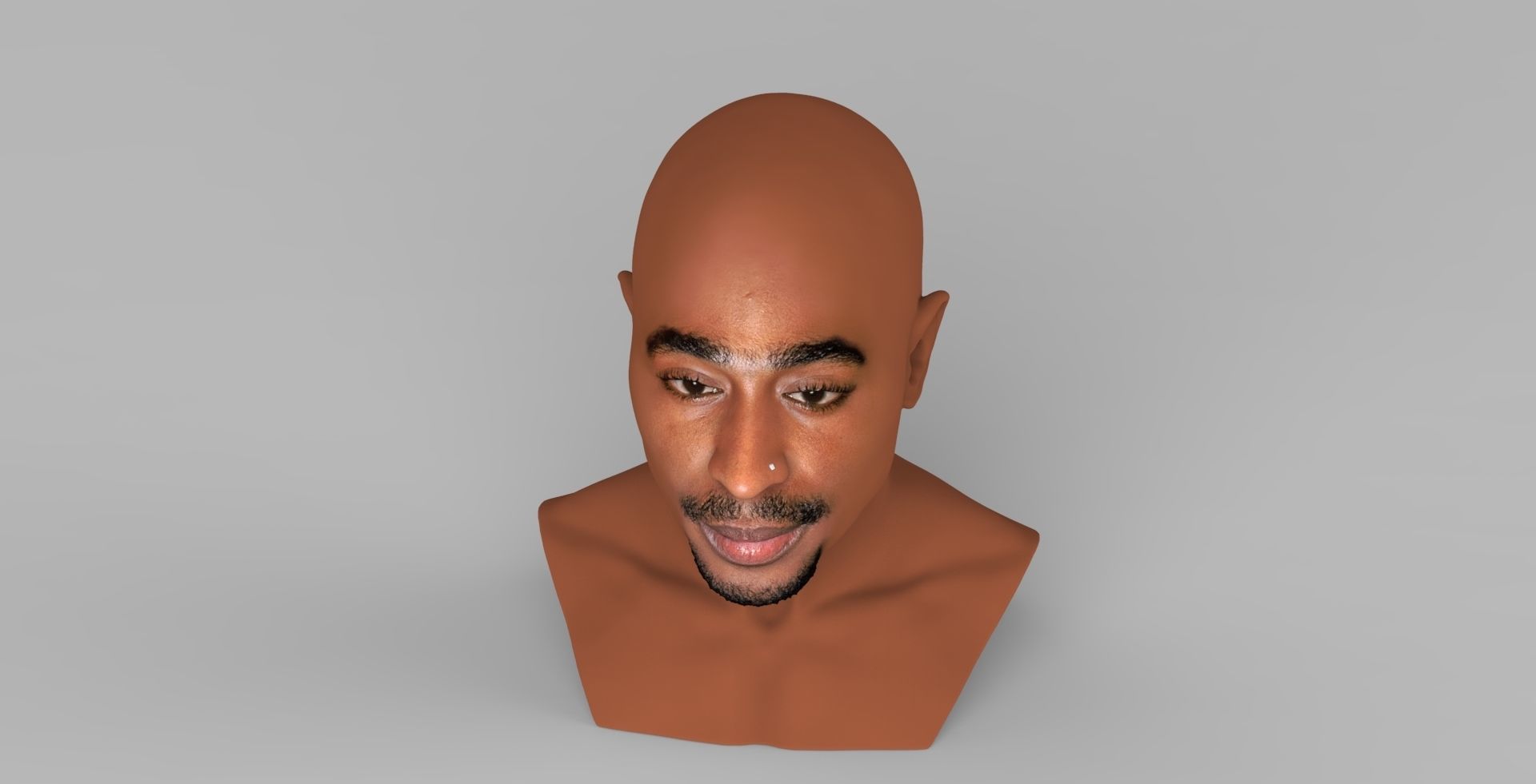 Tupac Shakur bust ready for full color 3D printing 3D print model_11